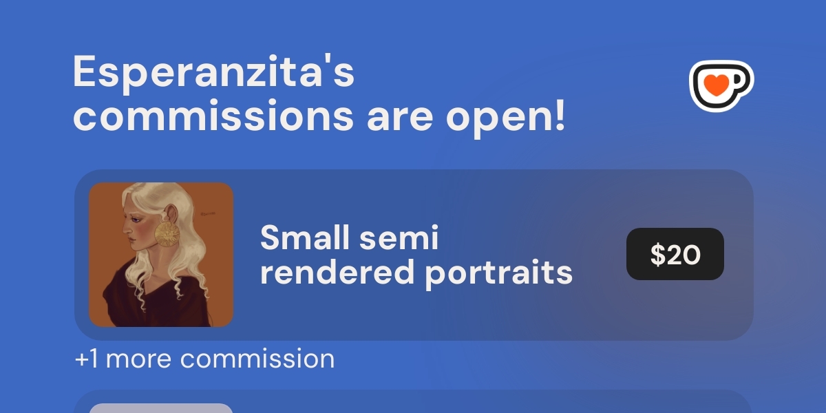 gatito3s's tweet card. Commissions Open! Click to see Esperanzita's commission menu.