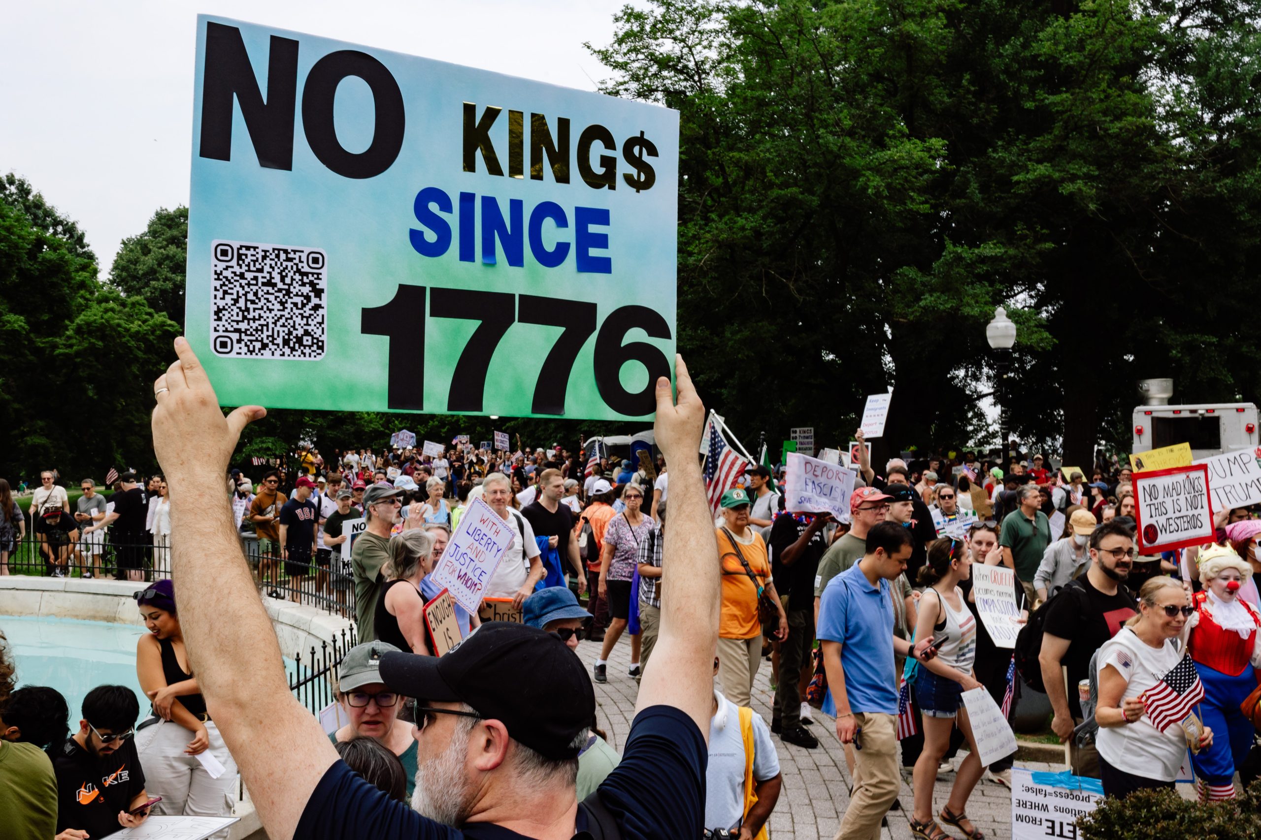 eddycalkins3's tweet card. Thousands of “No Kings Day” protesters gathered in Baltimore's Patterson Park on Saturday to demonstrate their opposition to President Donald Trump’s administration.
