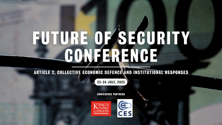 KCLSecurity's tweet card. Join senior leaders from finance, industry and government to explore how economic security can strengthen national defence in a time of rising geopolitical risk.