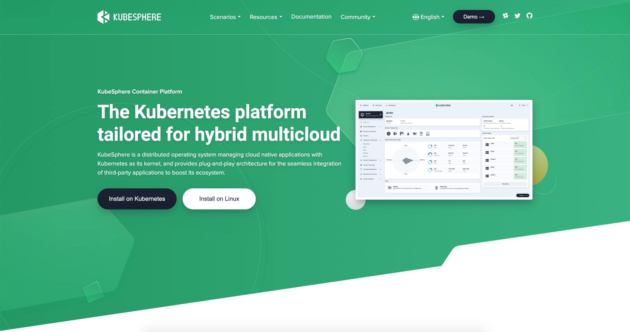 KubeSphere's tweet card. KubeSphere Enterprise 4.2.0 Is Here.