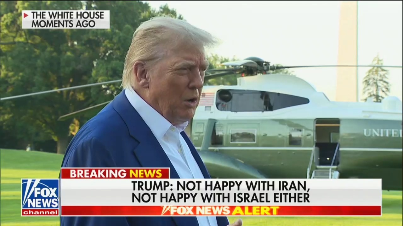 tomricks1's tweet card. Trump issued a blunt warning to Israel to “not bomb Iran” as he departed for the NATO summit in The Hague, just 24 hours after brokering a fragile ceasefire.