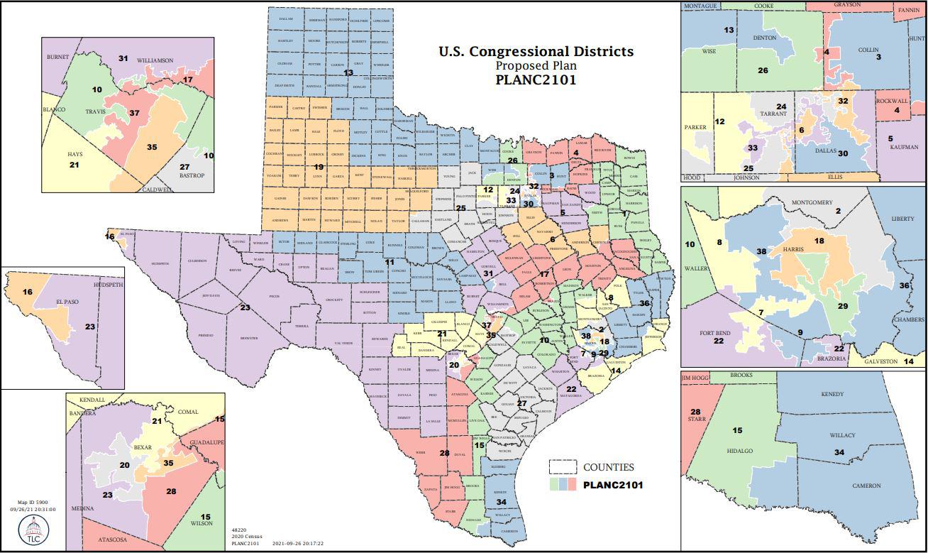 CongressLaura's tweet card. Democracy thrives or dies on how we draw political districts, and the prognosis for Texas is not good.
