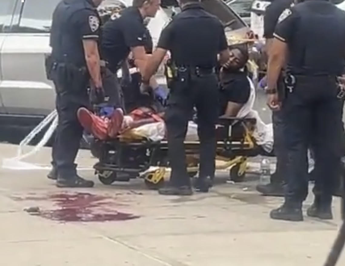 amNewYork's tweet card. Chaos unfolded on a Harlem street on Monday evening when a shooting left a man lying wounded in a puddle of blood, a teen boy in police custody, and an NYPD