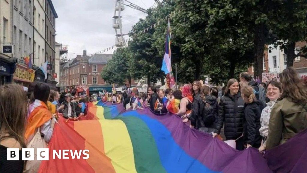 BBCLookNorth's tweet card. Allowing uniformed police to take part had served as a "gesture of solidarity", organisers say.