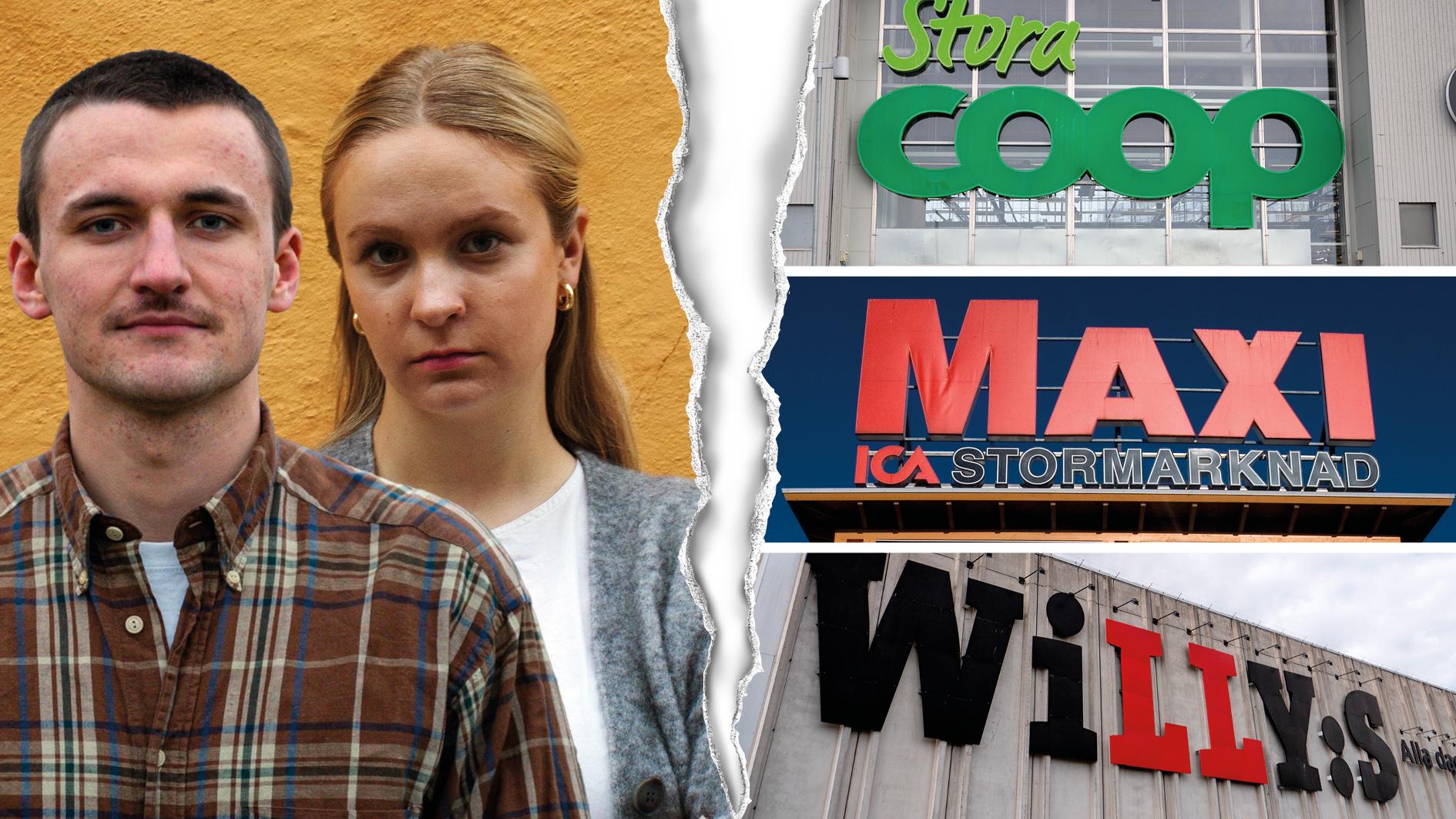 ABDebatt's tweet card. Grön Ungdom: Politikerna måste agera mot Ica, Axfood och Coop