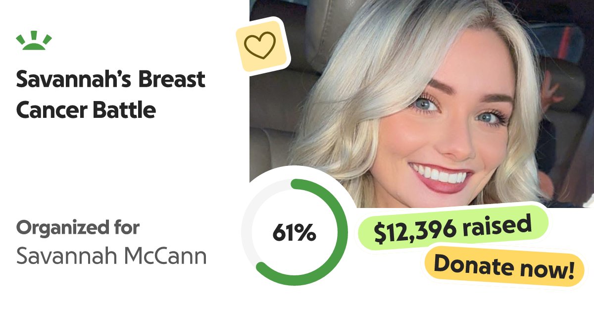 SeanRossSapp's tweet card. ‼️URGENT‼️ My friend Savannah Caldwell is 25years old and just diagnosed with tri… Samantha Cleaver needs your support for Savannah’s Breast Cancer Battle