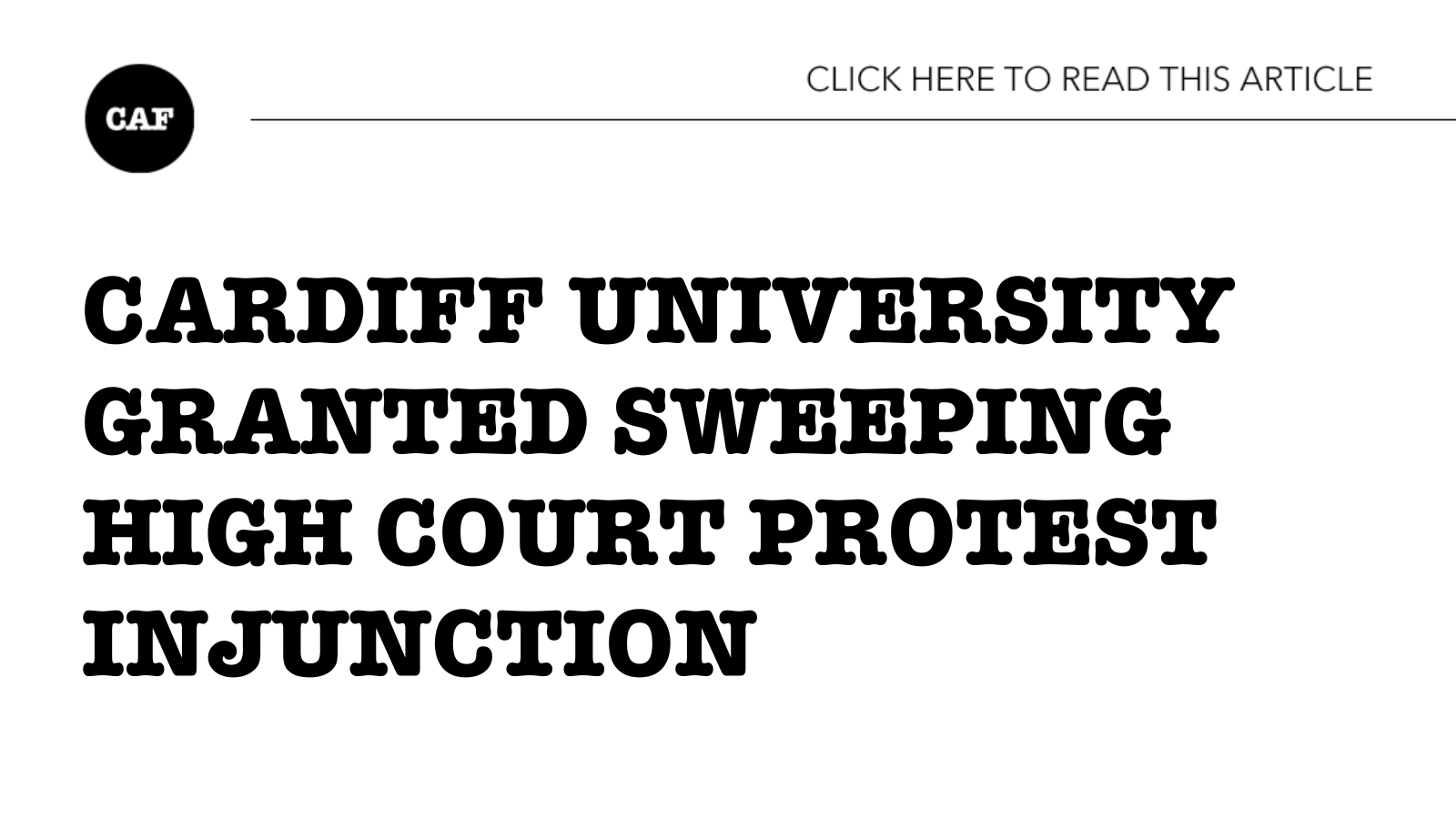 ComAcFreedom's tweet card. In what is likely to be the broadest protest injunction yet, a High Court has granted Cardiff University the right to prohibit any attempt to “enter, occupy or remain upon” key parts of campus “for...