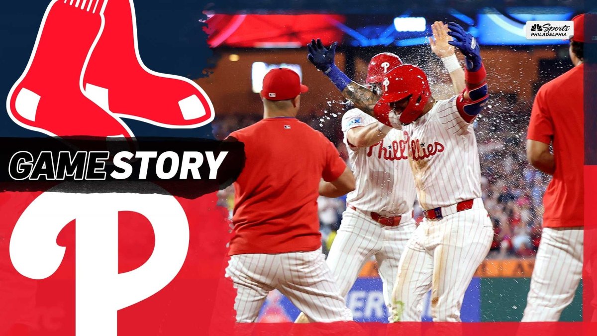 JClarkNBCS's tweet card. The Phillies and Red Sox went to the bottom of the 10th inning tied at two… and then things got weird.