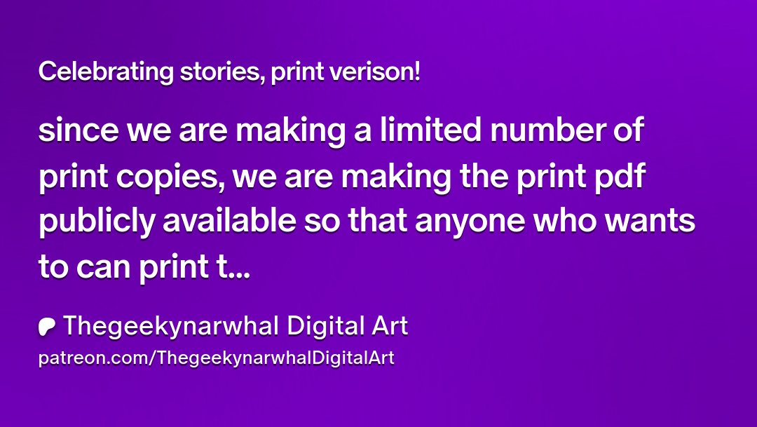 thegeekynarwhal's tweet card. Get more from Thegeekynarwhal Digital Art on Patreon