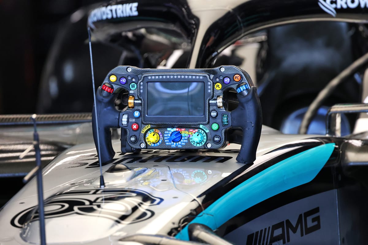 NobleF1's tweet card. One of the most personalised items in a F1 car is the steering wheel - as some changes to George Russell's wheel this year have highlighted