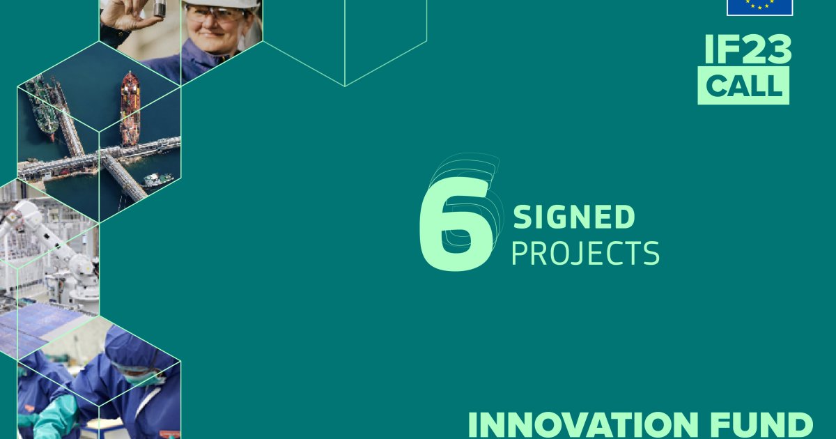 PhilipG11218771's tweet card. Six projects from the Innovation Fund 2023 general call for net-zero technologies reserved list have signed their grant agreements. Together, these six new projects will benefit from a total of...