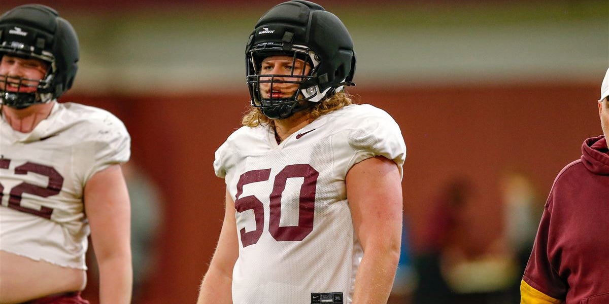 RyanBurnsMN's tweet card. Minnesota Football offensive tackle Nathan Roy has earned the respect on his teammates heading into 2025