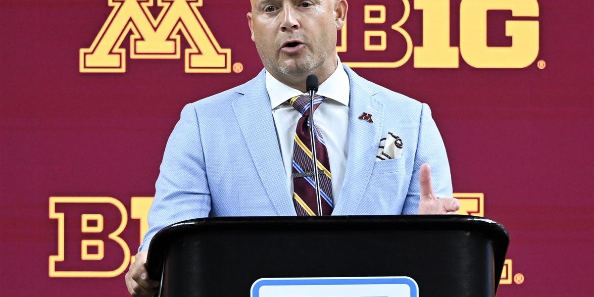 RyanBurnsMN's tweet card. PJ Fleck will be the second head coach to speak at the podium at Big Ten Media Days on Wednesday