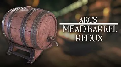Shadowlink73616's tweet card. Arcs Mead Barrel redux is a remesh and 4k texture overhaul for Skyrims Barrel, no esp