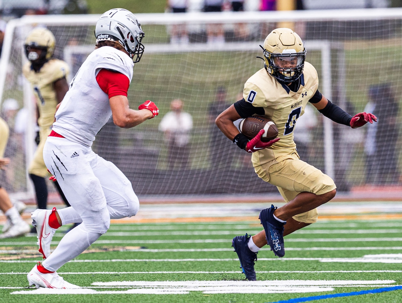 threejacker's tweet card. Bishop McDevitt's Jontai Quick returns after nearly hitting 1,300 receiving yards in 2024