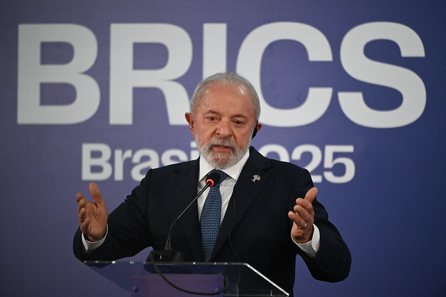 LatinFinance's tweet card. US president warns of additional tariffs on countries that adopt "anti-American" policies, as Brazil hosts summit of BRICS nations