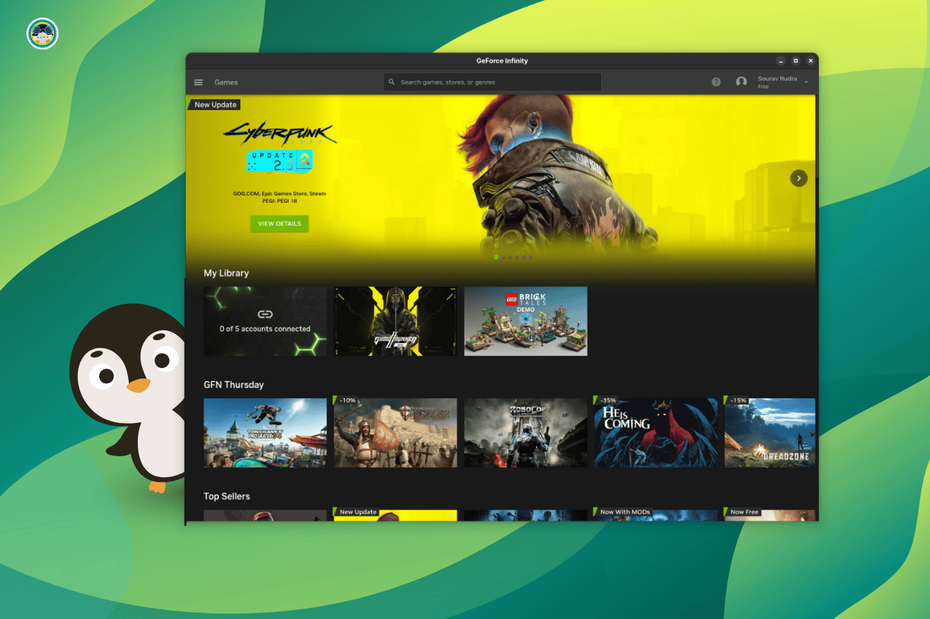 itsfoss2's tweet card. Although it is an unofficial app, you can use this app to play GeForce NOW games on Linux with some ease and extra features.
