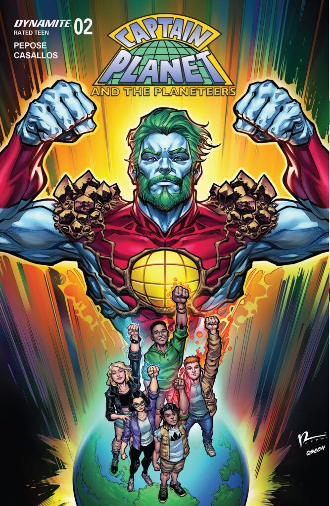 comicbookaddt's tweet card. In Dynamite's Captain Planet #2, the new Planeteers must unite to save Gaia from Lucian Plunder. Can they summon the hero in time? Read our full review!