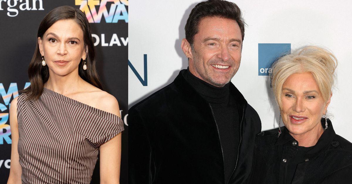 radar_online's tweet card. Sutton Foster is fuming as Hugh Jackman’s ex Deborra-Lee Furness has branded her a homewrecker.