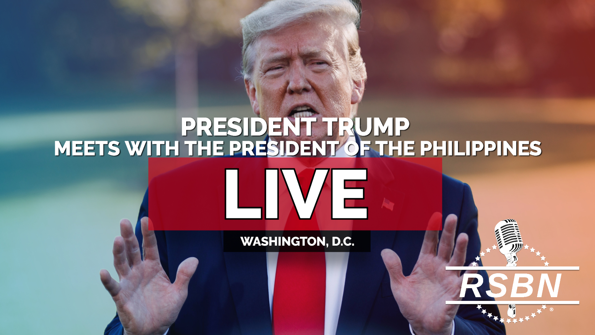 RSBNetwork's tweet card. President Trump participates in a bilateral meeting with the President of the Republic of the Philippines. Join RSBN LIVE at 10:30 am EDT on July 22, 2025