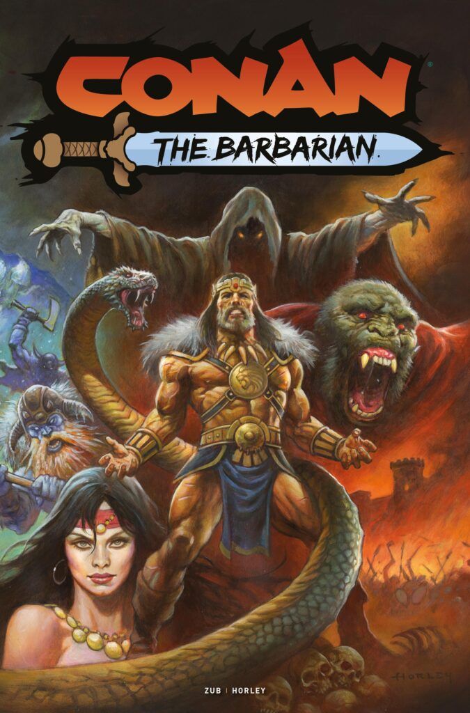 comicbookaddt's tweet card. A look into Conan the Barbarian #25 from Titan Comics! King Conan faces a strange visitor known as The Nomad in this epic, fully painted standalone story.