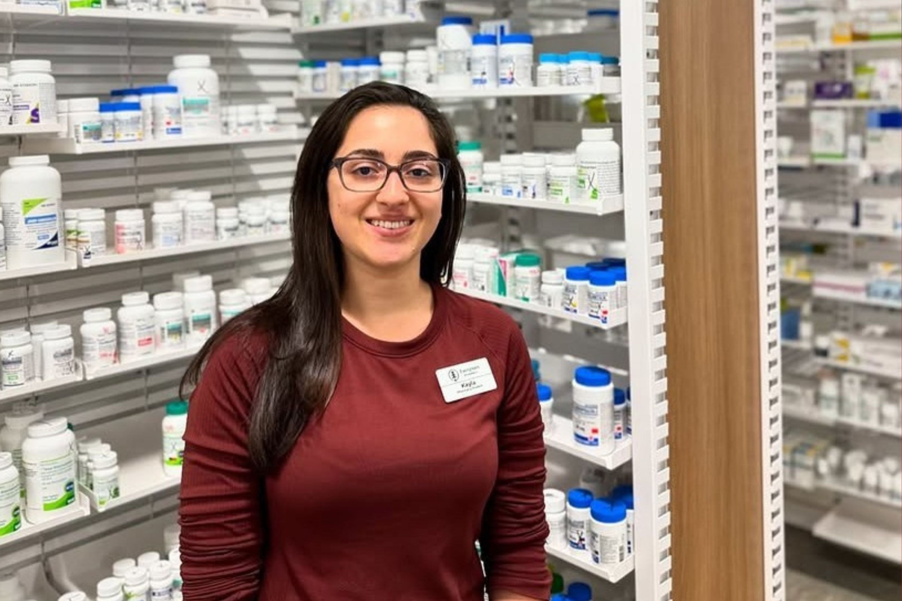 HireWaterloo's tweet card. Kayla Genereux shapes her co-ops to work in her hometown in Northern Ontario after completing her PharmD at the University of Waterloo School of Pharmacy.