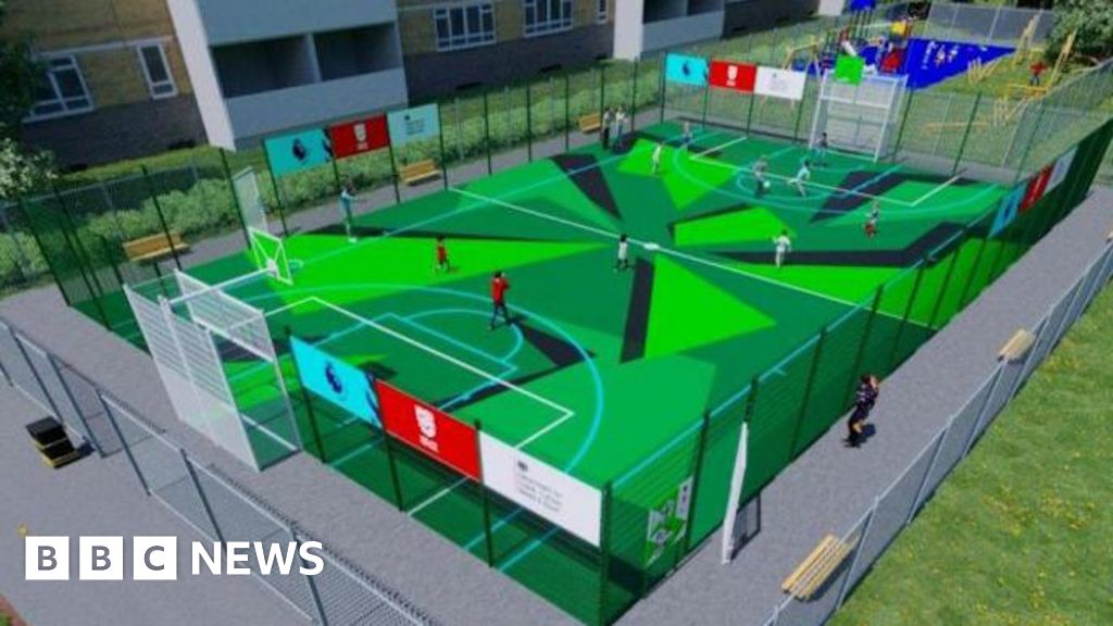 BBCLookNorth's tweet card. Plans are unveiled to upgrade a pitch at Colburn Community Sports Centre near Catterick Garrison.