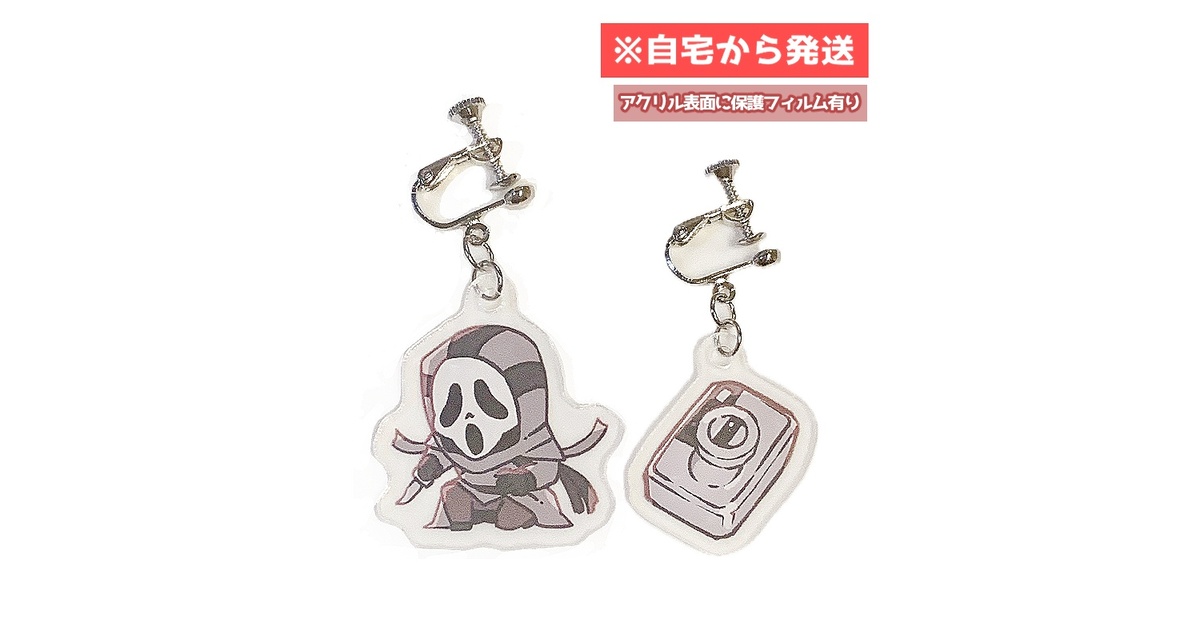 EIRRI's tweet card. ミニゴスフェのアクリルイヤリングです ▼アクリル部分サイズ ゴスフェ…たて3センチ、よこ2.9センチ カメラ…たて2.4センチ、よこ1.8センチ 厚さ…約0.1センチ ▼イヤリング部分素材 真鍮