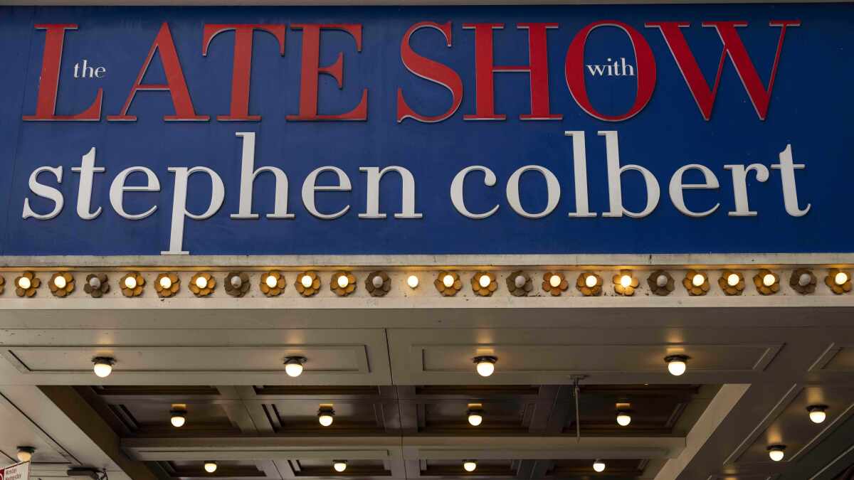 latimespolitics's tweet card. Did politics cancel 'The Late Show With Stephen Colbert'? Money? There's another answer altogether.