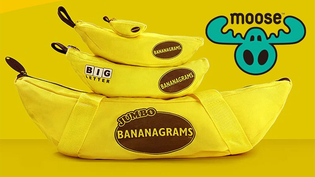 ToyBook's tweet card. Moose Toys has acquired Bananagrams, the popular word building game, adding it to its growing game portfolio.