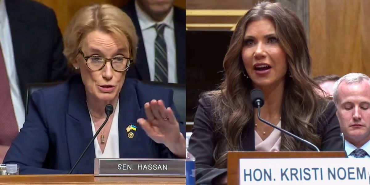 RawStory's tweet card. Sen. Maggie Hassan (D-NH) grilled DHS Secretary Kristi Noem over misconceptions about habeas corpus, the legal right to challenge detentions in court.During Tuesday's Senate Homeland Security and...