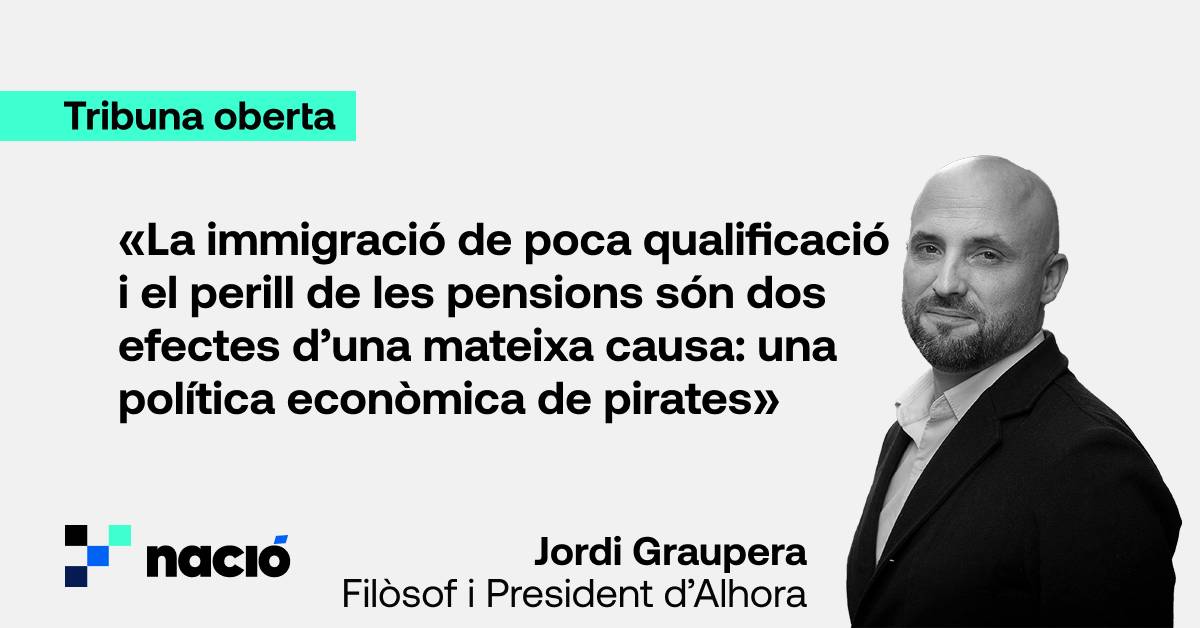 juliaojedacaba's tweet card. «La immigració de poca qualificació i el perill de les pensions són dos efectes d’una mateixa causa: una política econòmica de pirates»