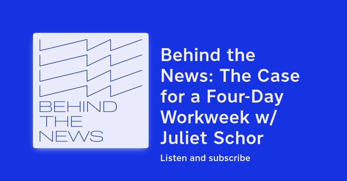 jacobin_av's tweet card. Juliet Schor, author of the book Four Days a Week, looks at experiments in reducing the workweek. Katherine Moos and Noé Martin Wiener, authors of a paper for the The Economic and Labour Relations...