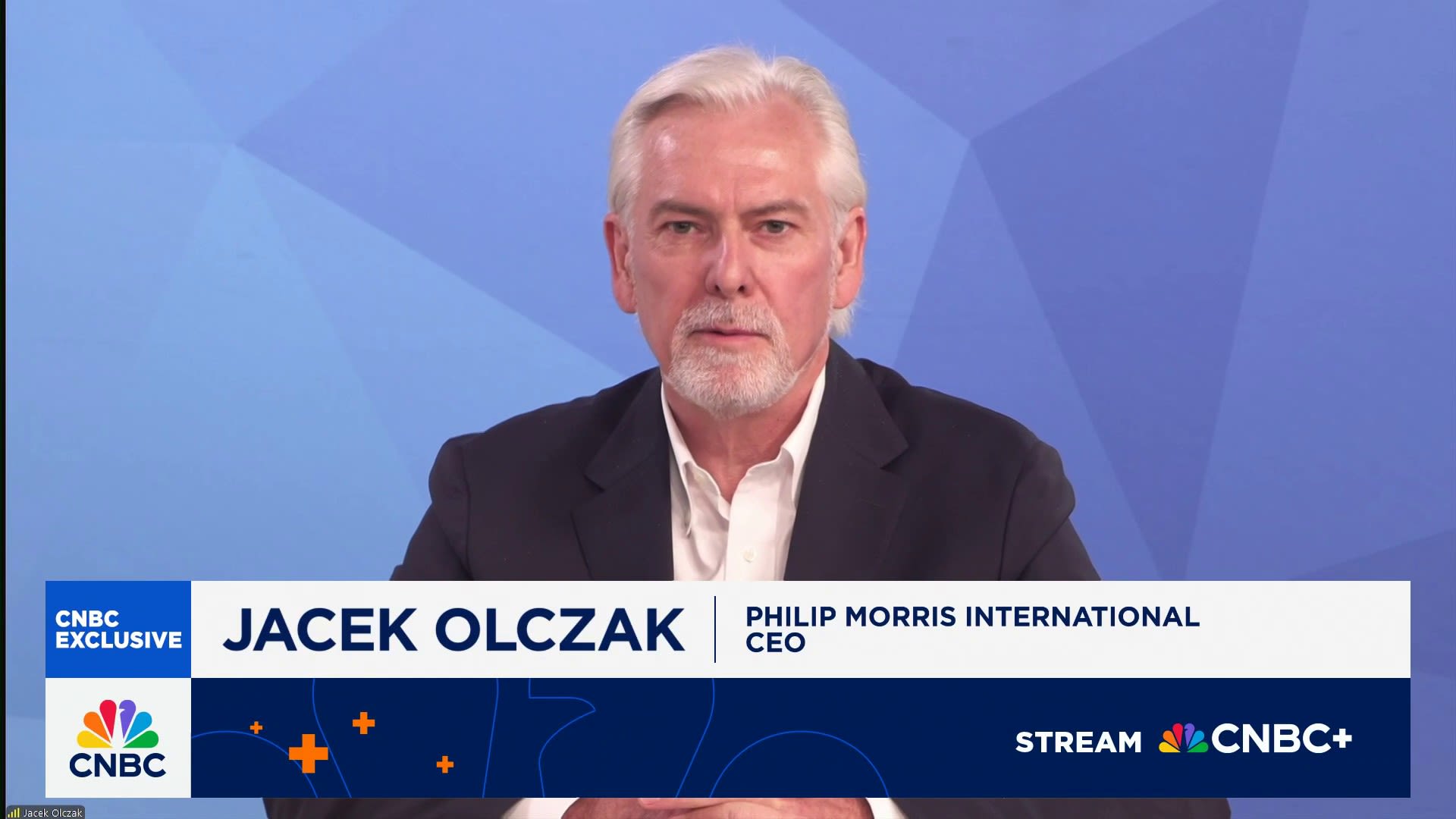 moneymoverscnbc's tweet card. Jacek Olczak, Philip Morris International CEO, joins 'Money Movers' to discuss q2 earnings and smoke-free products.