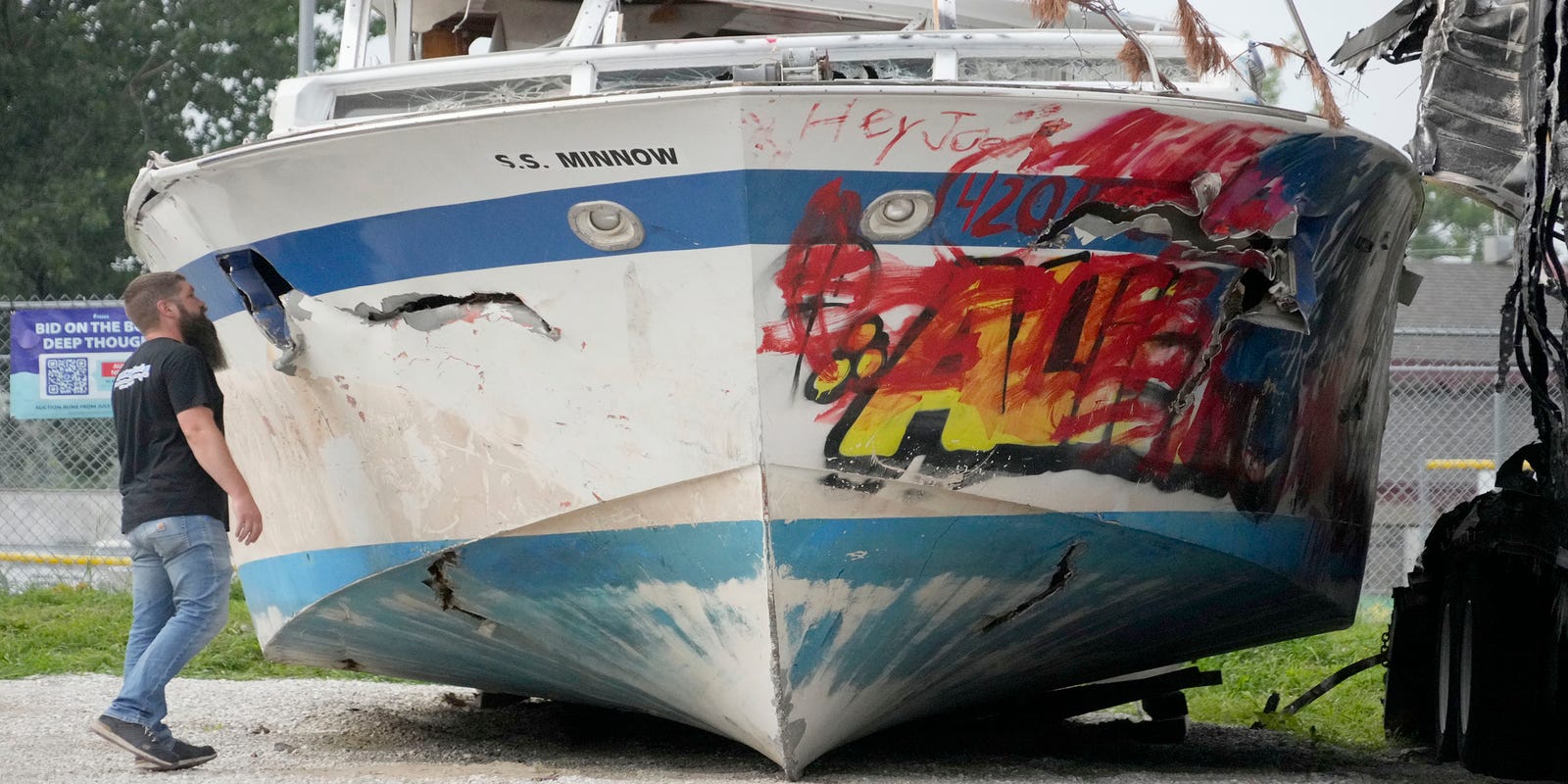 journalsentinel's tweet card. Milwaukee County hopes to recoup the $20,000 it paid a local towing company to remove the boat from Lake Michigan shoreline.