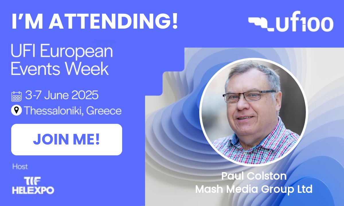 CM_World's tweet card. Be part of UFI European Events Week 2025 in Thessaloniki, Greece! Network with 300+ industry leaders, gain insights from expert sessions, and celebrate.