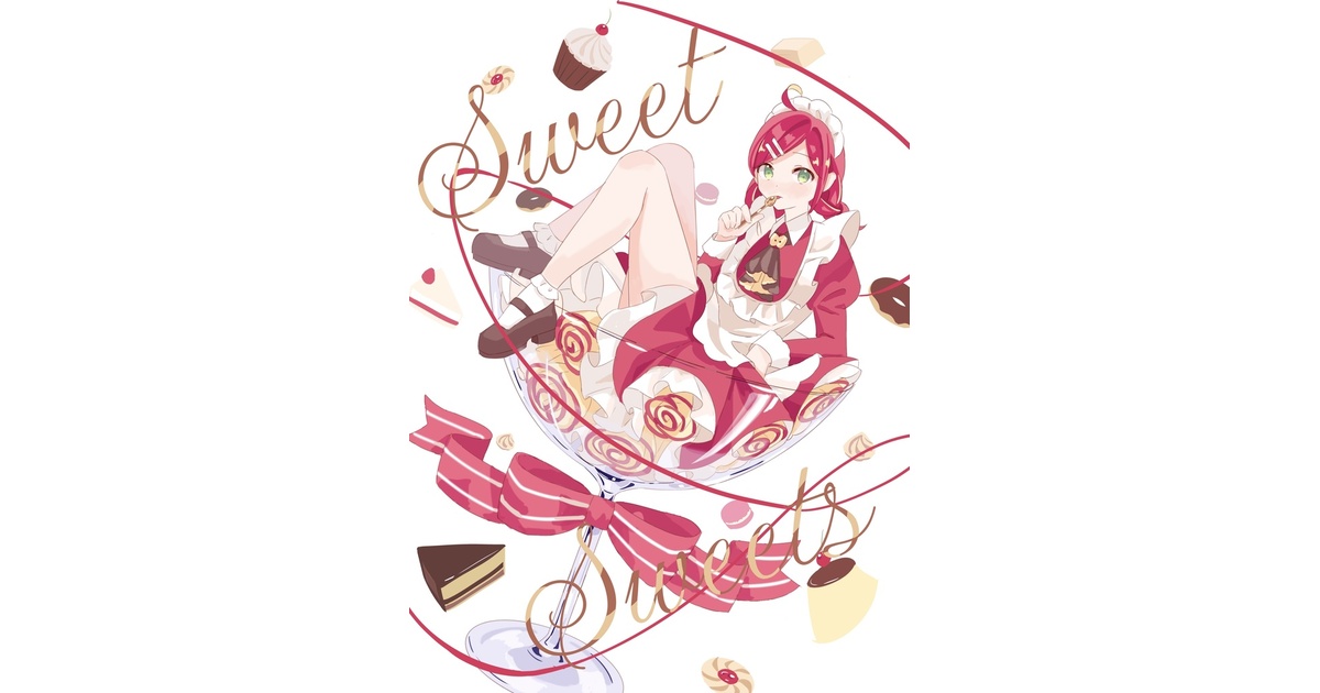 minagi_379's tweet card. 「Sweet Sweets」 ぷよ女子中心オールキャラのスイーツ衣装本です。収録キャラクターはサンプルにて B5 本文18ページ　600円
