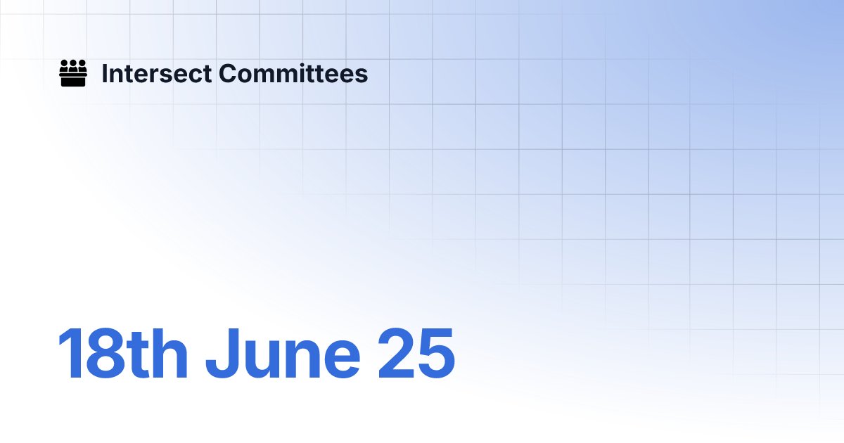 IntersectTSC's tweet card. 18th June 25 | Intersect Committees