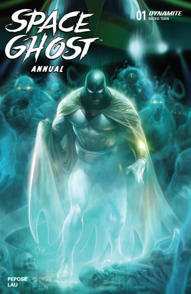 comicbookaddt's tweet card. Space Ghost Annual #1! David Pepose & Jonathan Lau pit the hero against Tempus the Time-Master. Can he save his crew from this new dimensional threat?