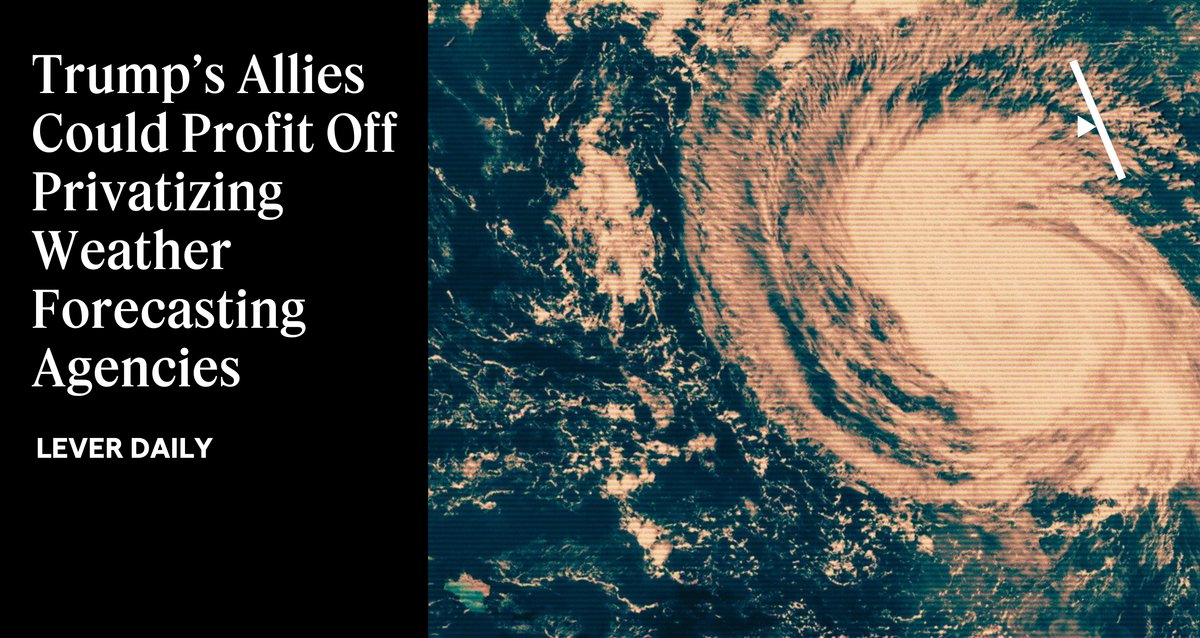 DrBobBullard's tweet card. Businesses linked to Trump’s cabinet stand to benefit from privatizing weather monitoring agencies — leaving Americans to pay for lifesaving weather forecasts themselves.