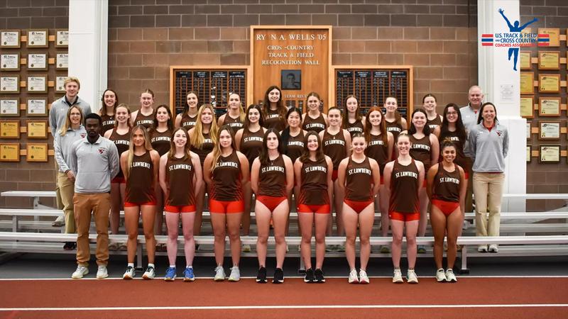 SLUsaints's tweet card. The St. Lawrence University women's track and field team has been named a U.S. Track & Field and Cross Country Coaches Association (USTFCCCA) All-Academic Team for the 2025 season.