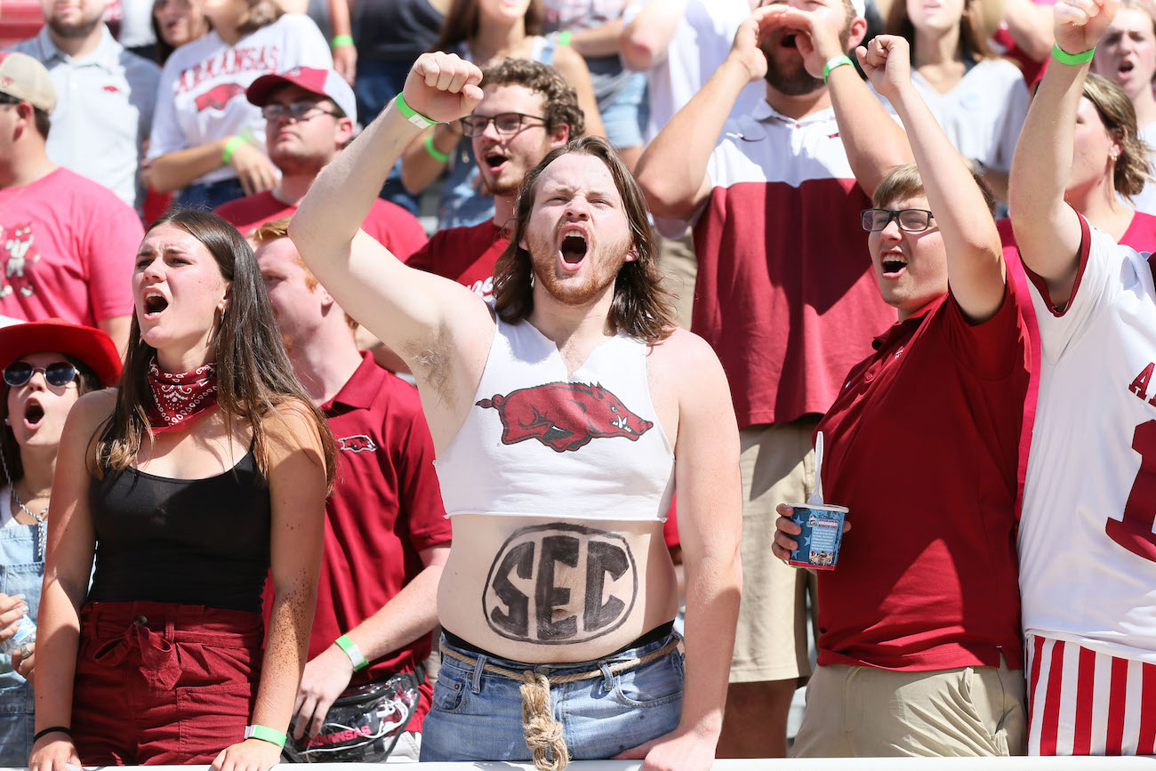 SatDownSouth's tweet card. Grok, X's AI assistant, was asked to rank all 16 SEC college towns. Here's how it ranked every town across the SEC.