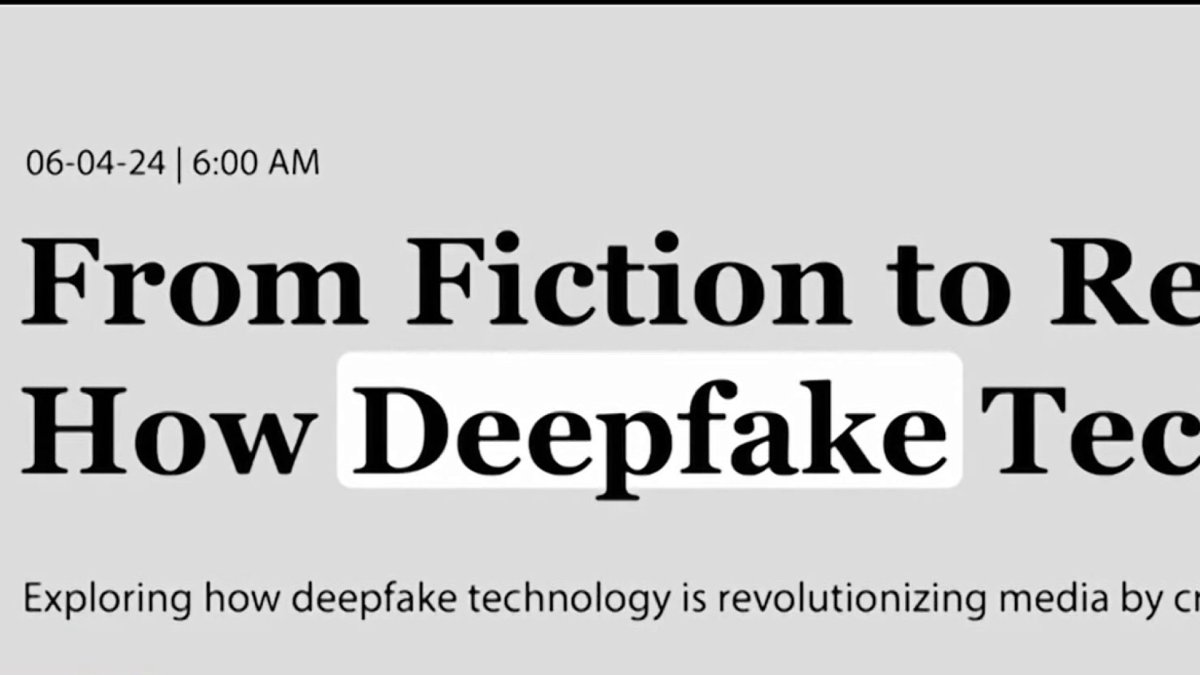Telemundo44's tweet card. El “deepfake” consiste en una manipulación de imágenes, audio o video utilizando inteligencia artificial con el fin de crear un contenido falso, según expertos en ciberseguridad.