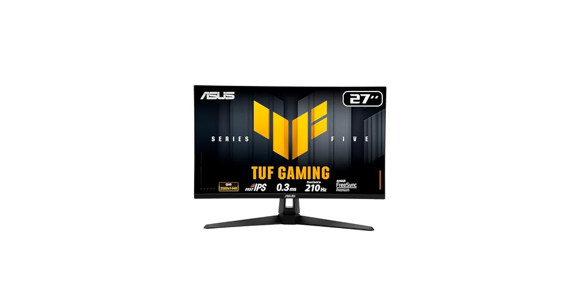 TechDropsDeals's tweet card. The 27-inch TUF Gaming VG27AQ5A QHD gaming monitor features an IPS panel for blistering fast 210 Hz (OC) gaming. ASUS Extreme Low Motion Blur Sync (ELMB Sync) and AMD FreeSync™ Premium, VESA Adapti...