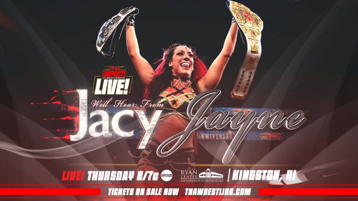 BodyslamNet's tweet card. Moments ago, TNA Wrestling took to their social media Twitter account to reveal that the double champion, NXT star Jacy Jayne, will be appearing LIVE this Thursday! Jayne defeated Masha Slamovich...