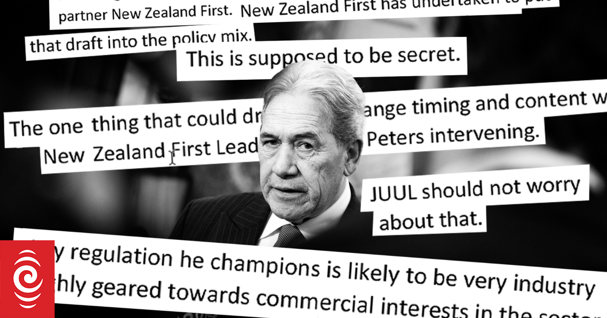 gtiso's tweet card. Lobbyists for heated tobacco products identified the NZ First leader as "very industry friendly". His party later delivered huge tax cuts for their products.