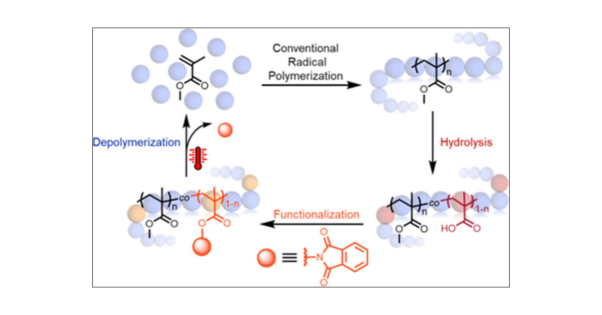 LowDispersity's tweet card. This work reports an efficient closed-loop bulk depolymerization method applicable to commercially available PMMA. Acid hydrolysis (<10%) and subsequent esterification with N-hydroxyphthalimide are...