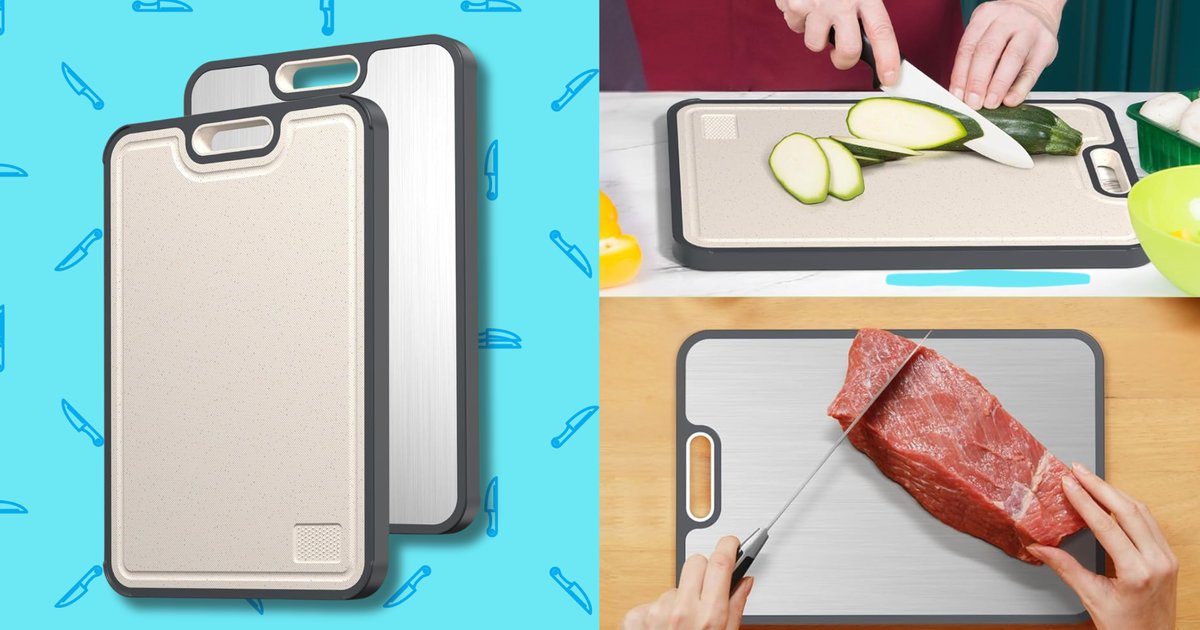 HuffPost's tweet card. No more swapping boards while cooking — this one keeps things clean and simple.