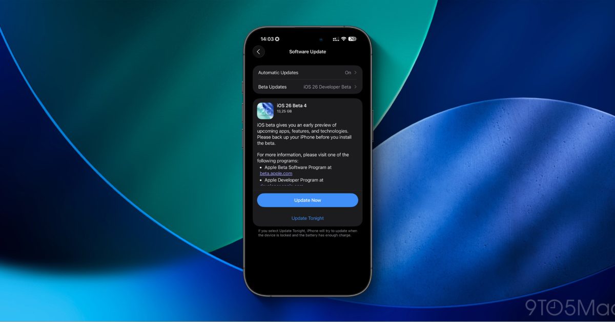 9to5mac's tweet card. Apple released the fourth developer beta version of its next iPhone software update. Here are the latest iOS 26 beta 4 changes since beta 3.