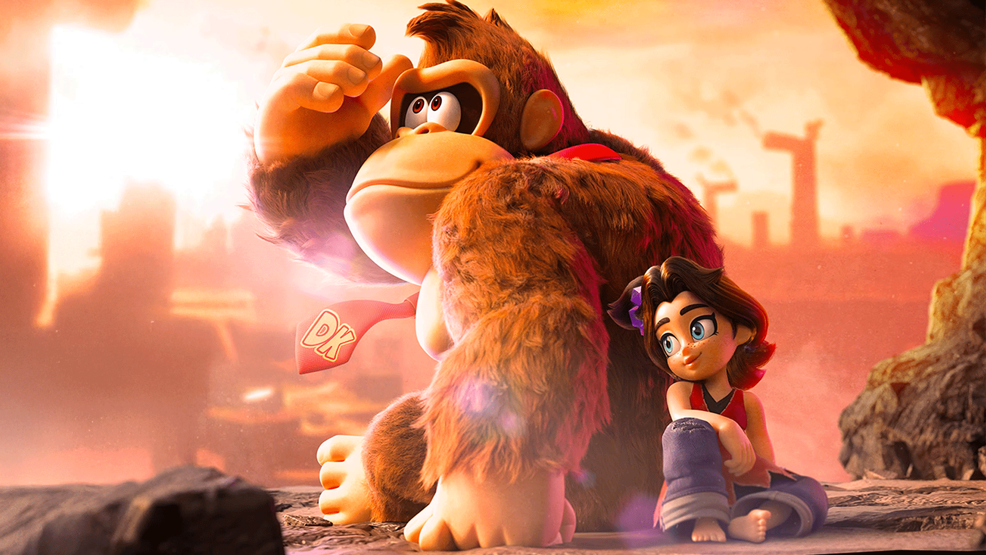 fullsyncnetwork's tweet card. Donkey Kong Bananza tops UK physical charts, tripling Tropical Freeze sales but falling short of Mario Odyssey.